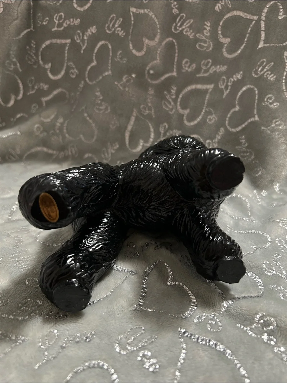 Decorative Black Figurine with Gold Collar - Stylish Pet Accent